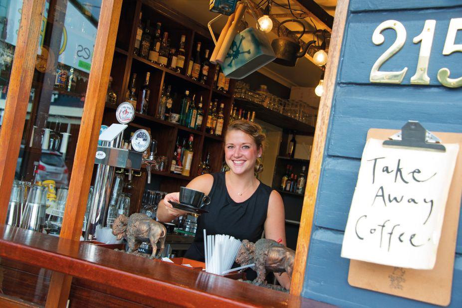 Cafes in converted wood and brick 