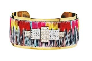 Brassplated bracelet with Swarovski cystal 79 Sandy Hyun at Fenwick .