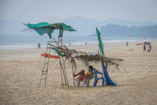 Goa Indien Galgibaga Beach Lifeguard