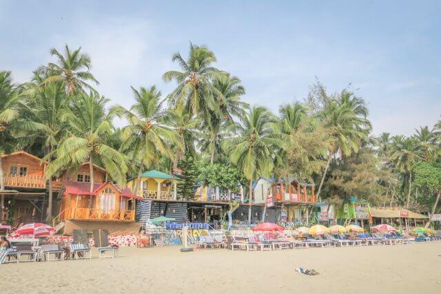 Goa Indien Palolem Beach Strandhütten